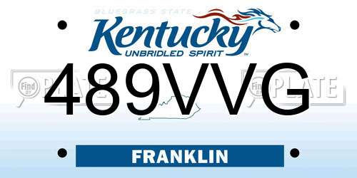 489VVG Kentucky License Plate