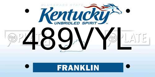 489VYL Kentucky License Plate