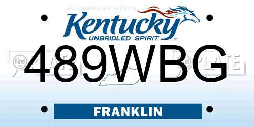 489WBG Kentucky License Plate