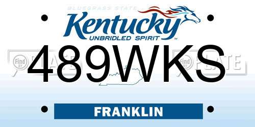 489WKS Kentucky License Plate