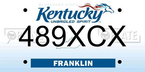 489XCX Kentucky License Plate