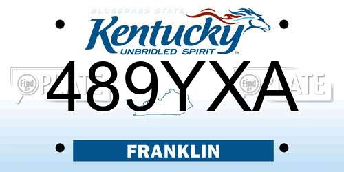 489YXA Kentucky License Plate