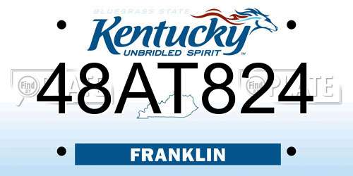 48AT824 Kentucky License Plate