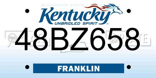 48BZ658 Kentucky License Plate