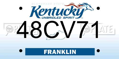 48CV71 Kentucky License Plate