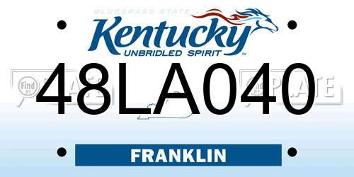 48LA040 Kentucky License Plate