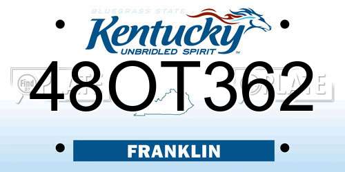 48OT362 Kentucky License Plate