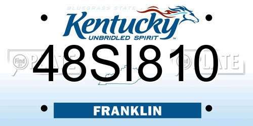 48SI810 Kentucky License Plate