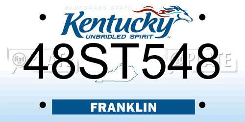 48ST548 Kentucky License Plate