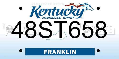 48ST658 Kentucky License Plate