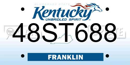 48ST688 Kentucky License Plate
