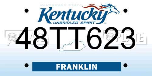 48TT623 Kentucky License Plate