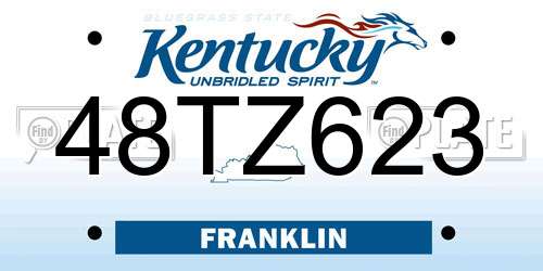 48TZ623 Kentucky License Plate