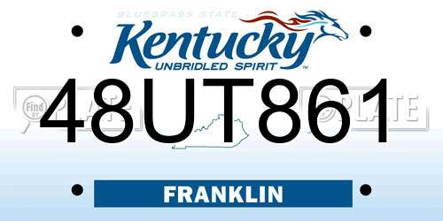 48UT861 Kentucky License Plate
