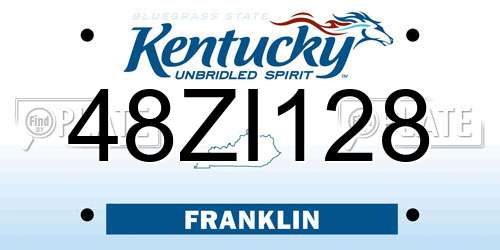 48ZI128 Kentucky License Plate