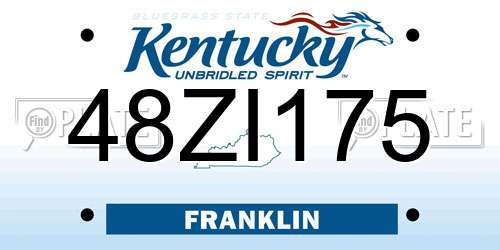 48ZI175 Kentucky License Plate