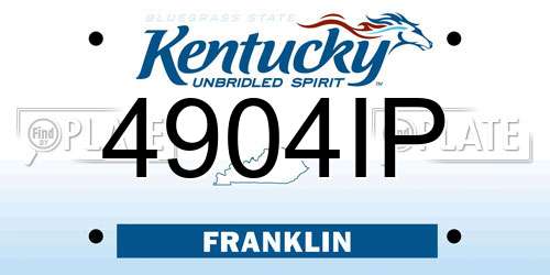 4904IP Kentucky License Plate
