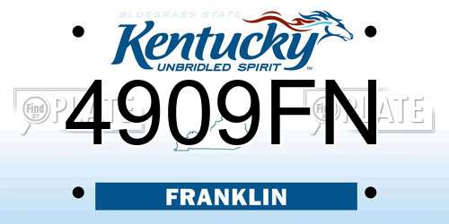 4909FN Kentucky License Plate