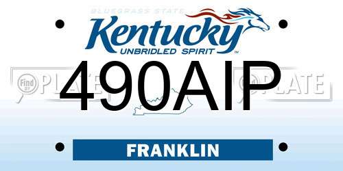 490AIP Kentucky License Plate