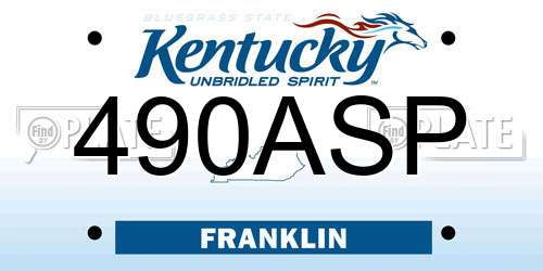 490ASP Kentucky License Plate