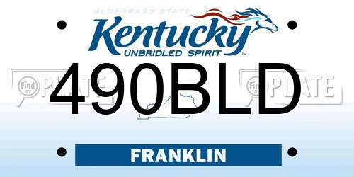490BLD Kentucky License Plate