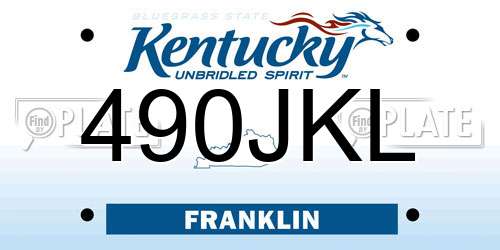 490JKL Kentucky License Plate