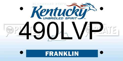 490LVP Kentucky License Plate