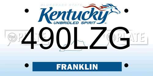 490LZG Kentucky License Plate