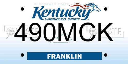 490MCK Kentucky License Plate