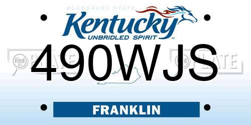 490WJS Kentucky License Plate