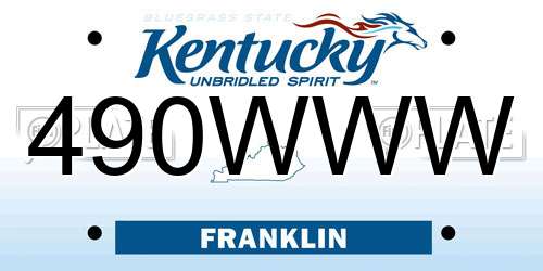 490WWW Kentucky License Plate