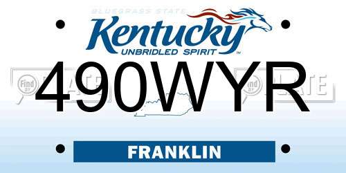 490WYR Kentucky License Plate
