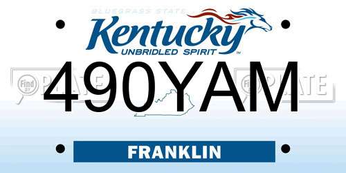 490YAM Kentucky License Plate