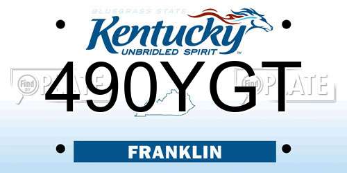 490YGT Kentucky License Plate