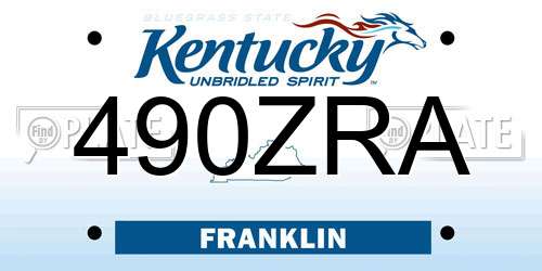 490ZRA Kentucky License Plate