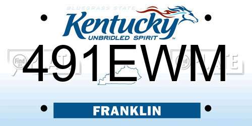 491EWM Kentucky License Plate