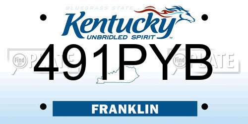 491PYB Kentucky License Plate