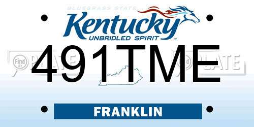 491TME Kentucky License Plate