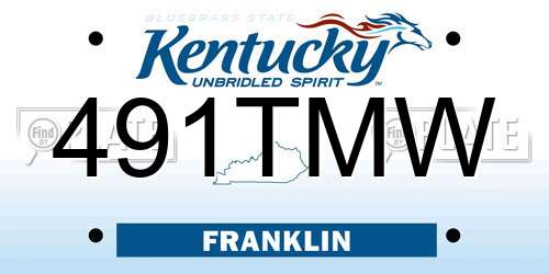 491TMW Kentucky License Plate