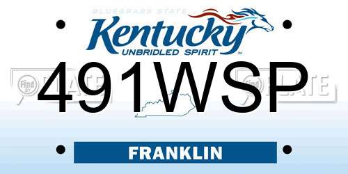 491WSP Kentucky License Plate