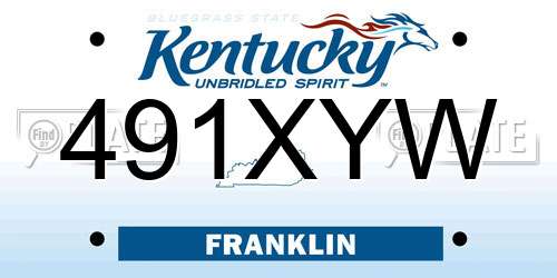 491XYW Kentucky License Plate