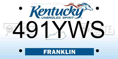 491YWS Kentucky License Plate
