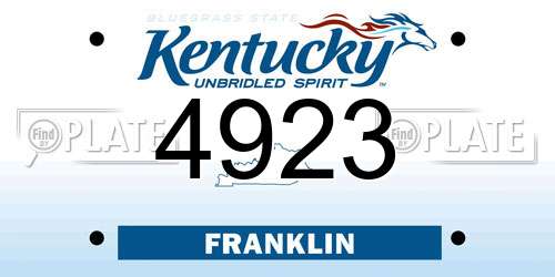 4923 Kentucky License Plate