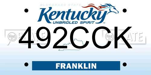 492CCK Kentucky License Plate