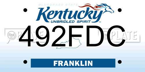 492FDC Kentucky License Plate