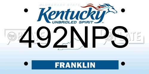 492NPS Kentucky License Plate