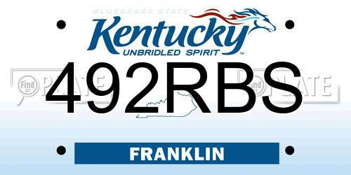 492RBS Kentucky License Plate