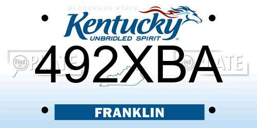 492XBA Kentucky License Plate