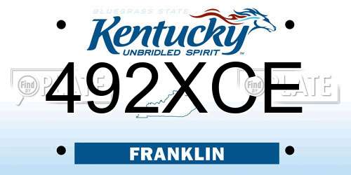 492XCE Kentucky License Plate