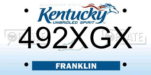492XGX Kentucky License Plate